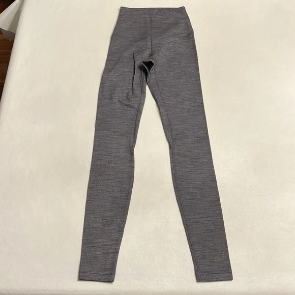 40. Lululemon Align Pant II Mini Heathered Herringbone Heathered Black White - Picture 3 of 4